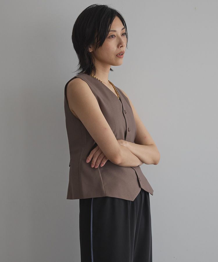 GARAGE OF GOOD CLOTHING「フロントボタンコンパクトベスト」|ベスト・ジレ|
