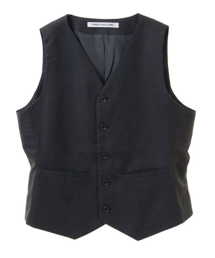 GARAGE OF GOOD CLOTHING「フロントボタンコンパクトベスト」|ベスト・ジレ|
