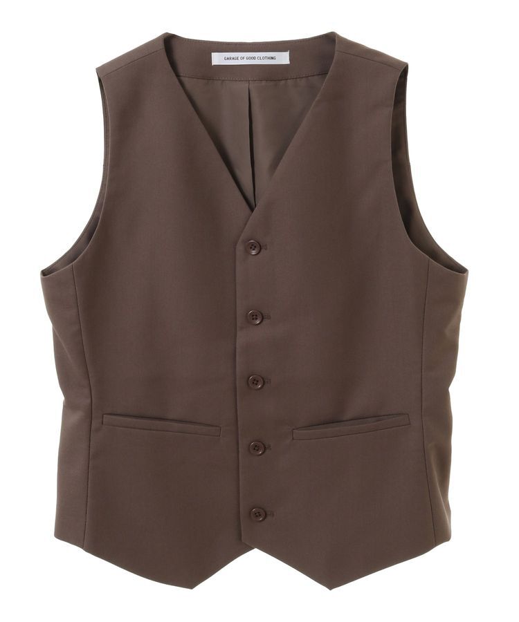 GARAGE OF GOOD CLOTHING「フロントボタンコンパクトベスト」|ベスト・ジレ|