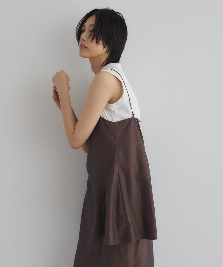 GARAGE OF GOOD CLOTHING「【日本製】ストライプアシンメトリーキャミビスチェ」|ベスト・ジレ|