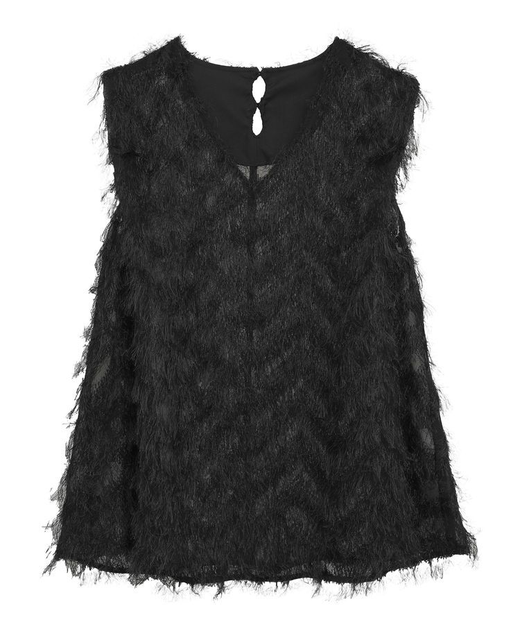 GARAGE OF GOOD CLOTHING「【日本製】フリンジVネックフレアプルオーバー」|ベスト・ジレ|