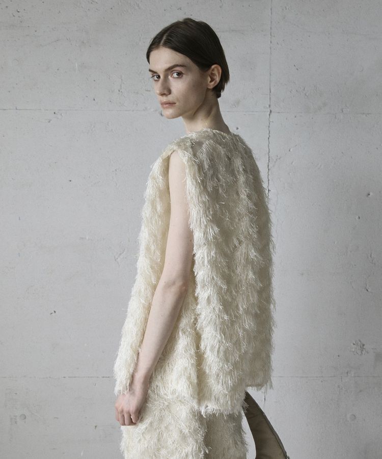 GARAGE OF GOOD CLOTHING「【日本製】フリンジVネックフレアプルオーバー」|ベスト・ジレ|