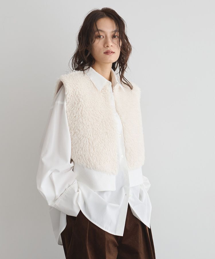 GARAGE OF GOOD CLOTHING「エコファーショートニットベスト」|ベスト・ジレ|