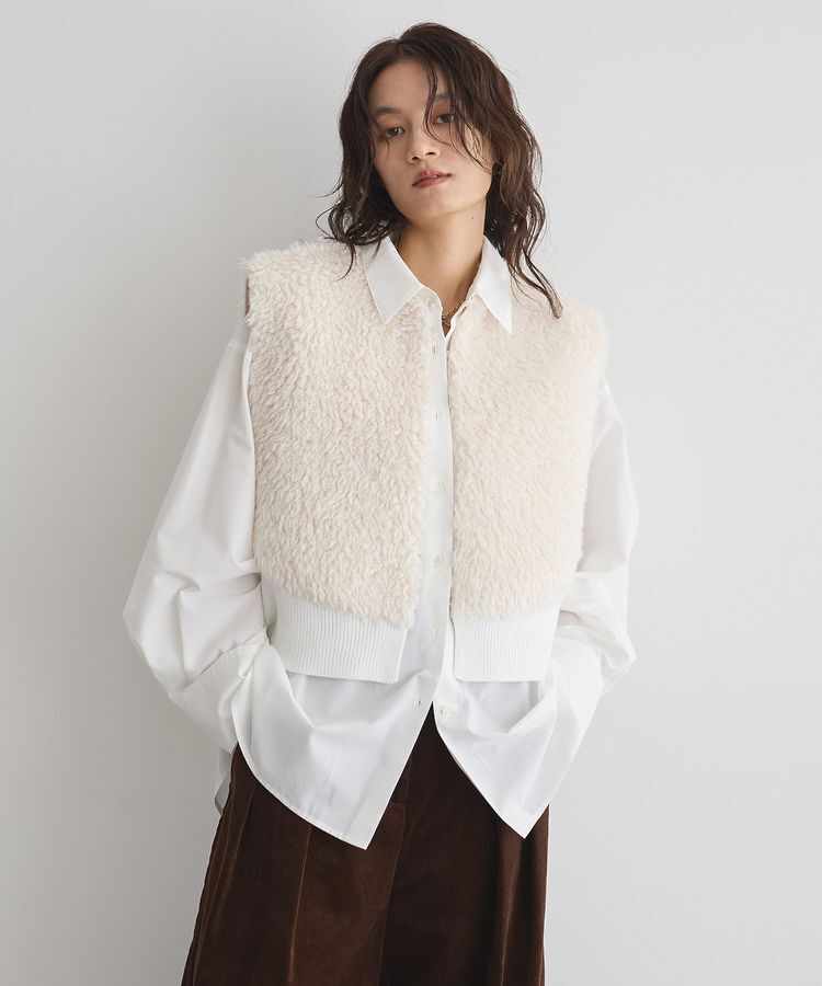 GARAGE OF GOOD CLOTHING「エコファーショートニットベスト」|ベスト・ジレ|