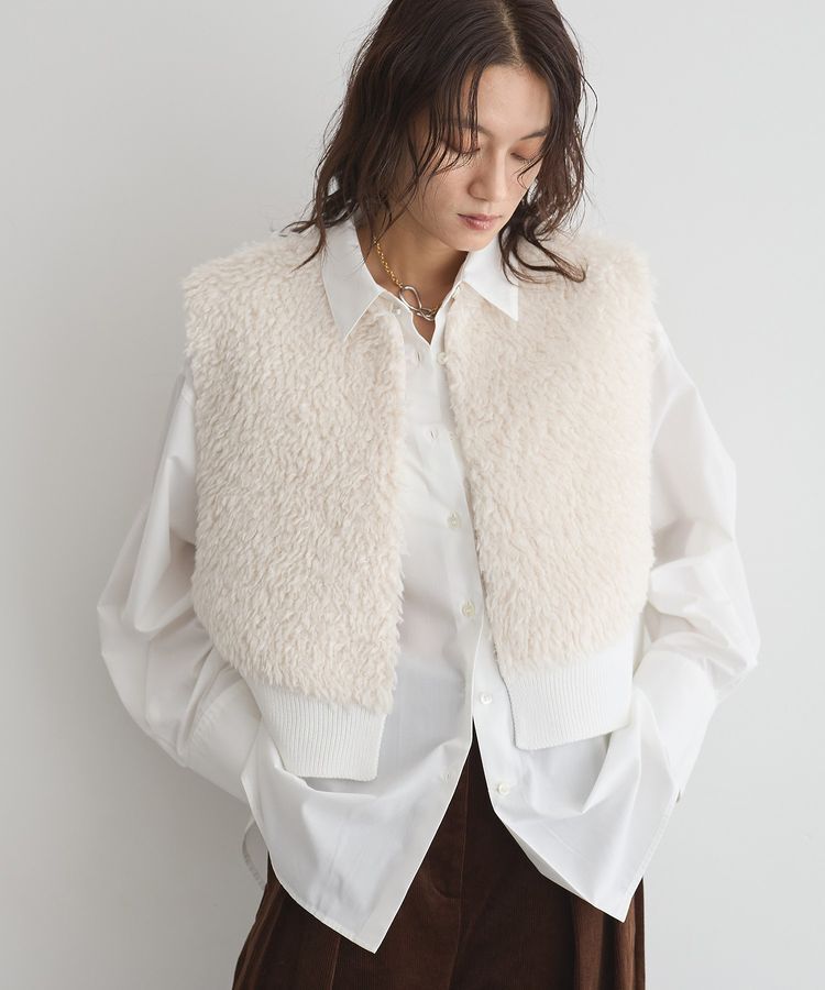 GARAGE OF GOOD CLOTHING「エコファーショートニットベスト」|ベスト・ジレ|