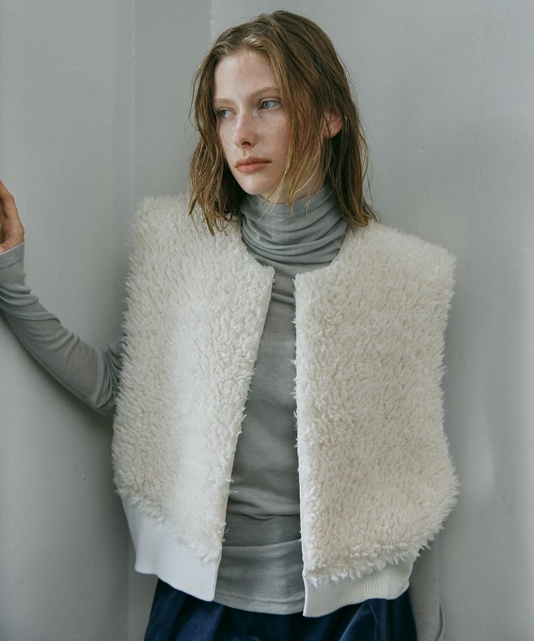 GARAGE OF GOOD CLOTHING「エコファーショートニットベスト」|ベスト・ジレ|