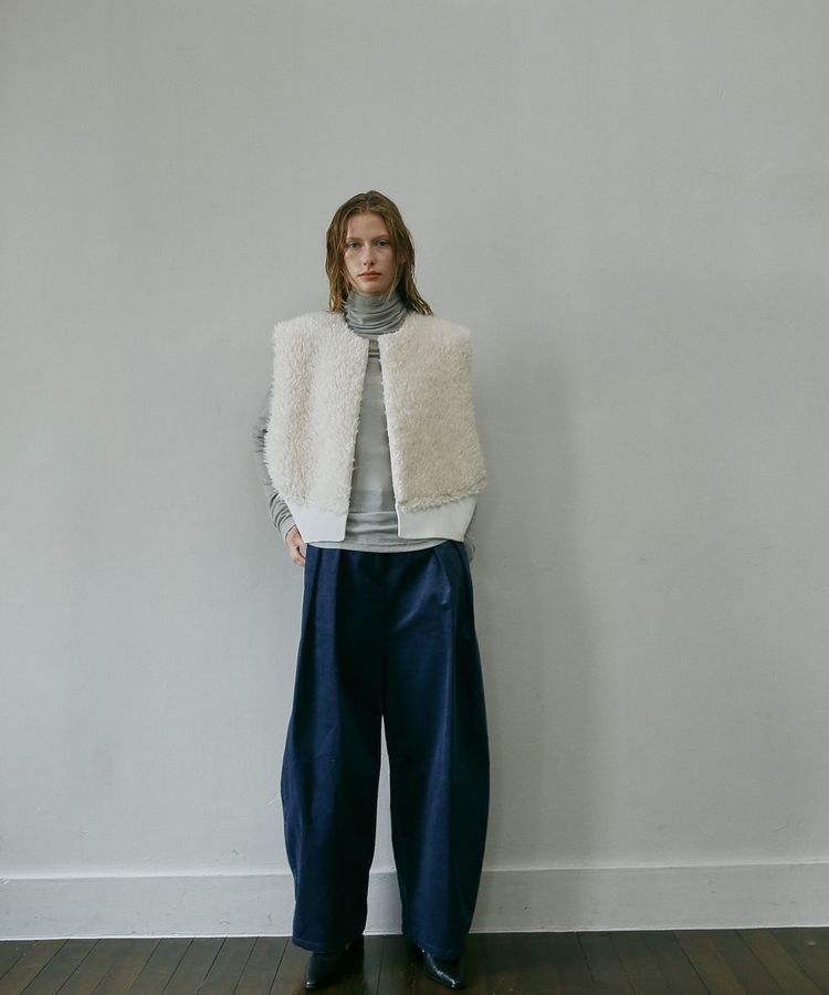 GARAGE OF GOOD CLOTHING「エコファーショートニットベスト」|ベスト・ジレ|