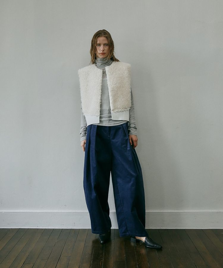 GARAGE OF GOOD CLOTHING「エコファーショートニットベスト」|ベスト・ジレ|