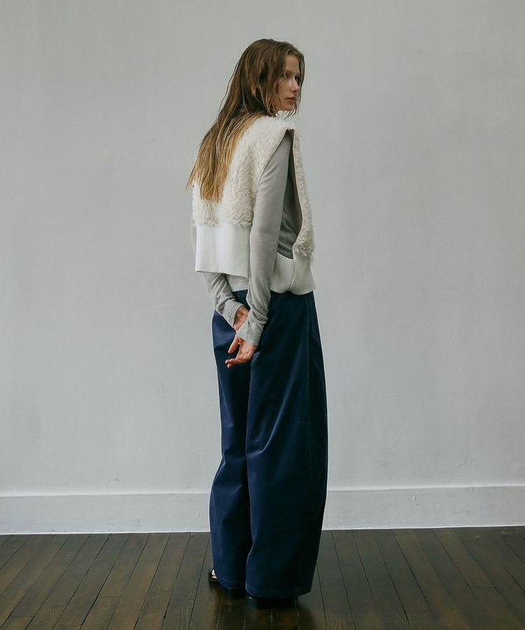 GARAGE OF GOOD CLOTHING「エコファーショートニットベスト」|ベスト・ジレ|