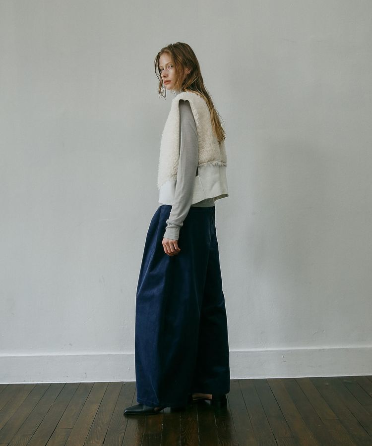 GARAGE OF GOOD CLOTHING「エコファーショートニットベスト」|ベスト・ジレ|