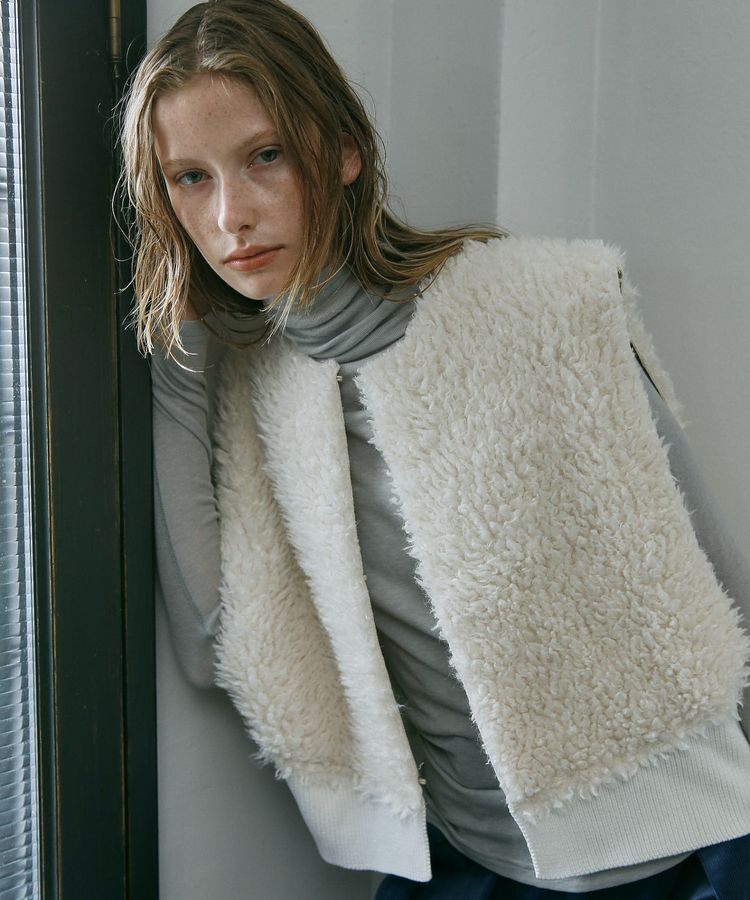 GARAGE OF GOOD CLOTHING「エコファーショートニットベスト」|ベスト・ジレ|