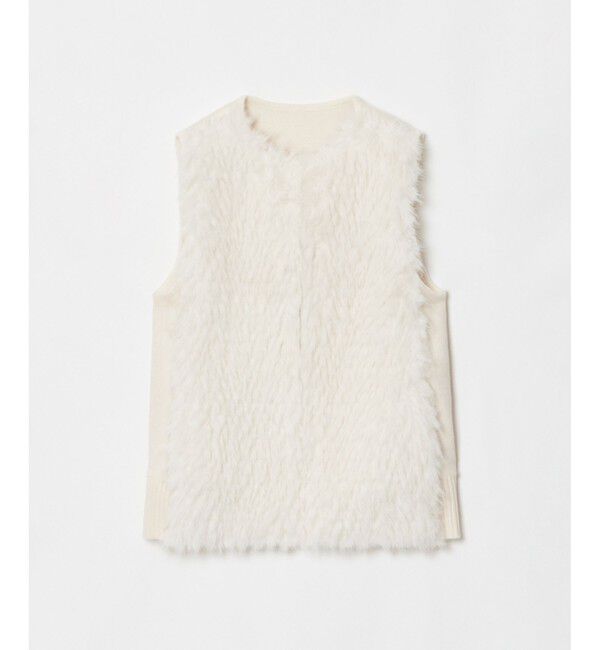 allureville「ジャガードフェイクファーコンビニットジレ」|ベスト・ジレ|