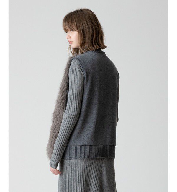 allureville「ジャガードフェイクファーコンビニットジレ」|ベスト・ジレ|