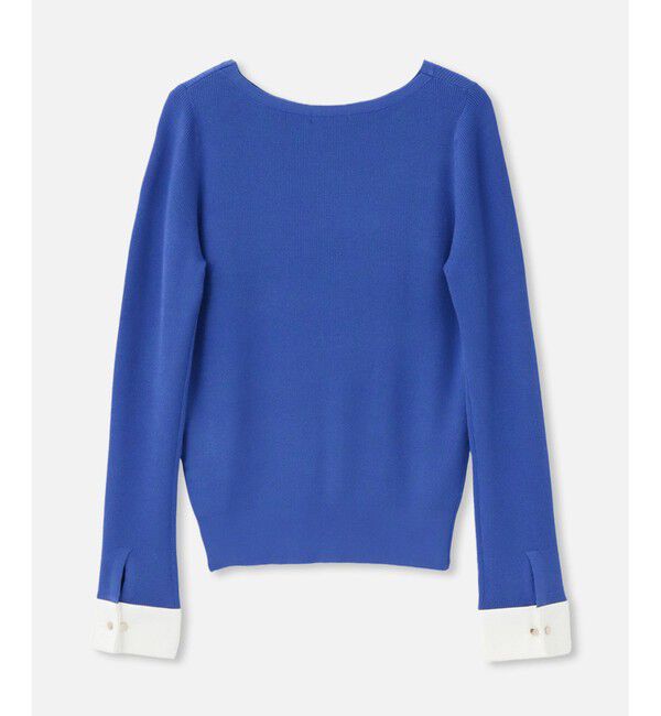 allureville「ダブルカフスコンビプルオーバー」|ニット・セーター|