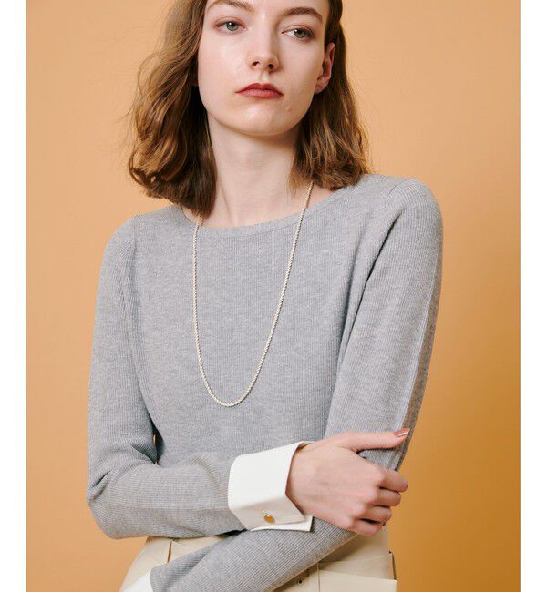 allureville「ダブルカフスコンビプルオーバー」|ニット・セーター|