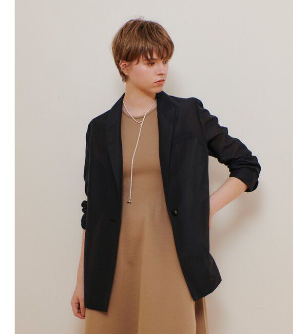 allureville「ライトオーガンジーシアージャケット」|テーラードジャケット|ブラック