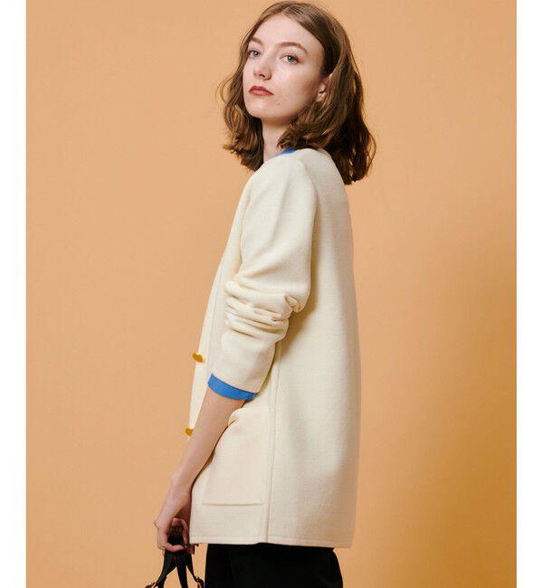 allureville「セミダブルガーターニットジャケット」|ノーカラージャケット|