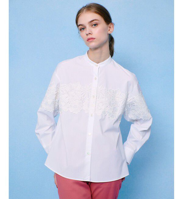 LOULOU WILLOUGHBY「【LOULOU WILLOUGHBY】フラワーレースシャツ」|シャツ・ブラウス|ホワイト