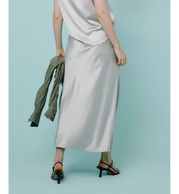 allureville「サテンバイヤスナロースカート」|スカート|