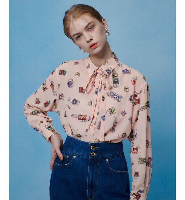 LOULOU WILLOUGHBY「【LOULOU WILLOUGHBY】レタープリントシャツブラウス」|シャツ・ブラウス|