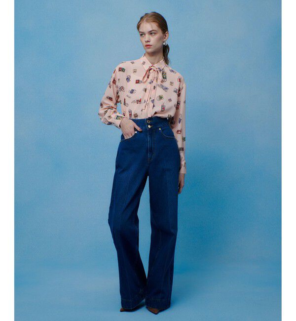 LOULOU WILLOUGHBY「【LOULOU WILLOUGHBY】レタープリントシャツブラウス」|シャツ・ブラウス|