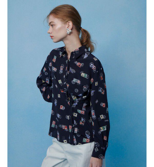 LOULOU WILLOUGHBY「【LOULOU WILLOUGHBY】レタープリントシャツブラウス」|シャツ・ブラウス|