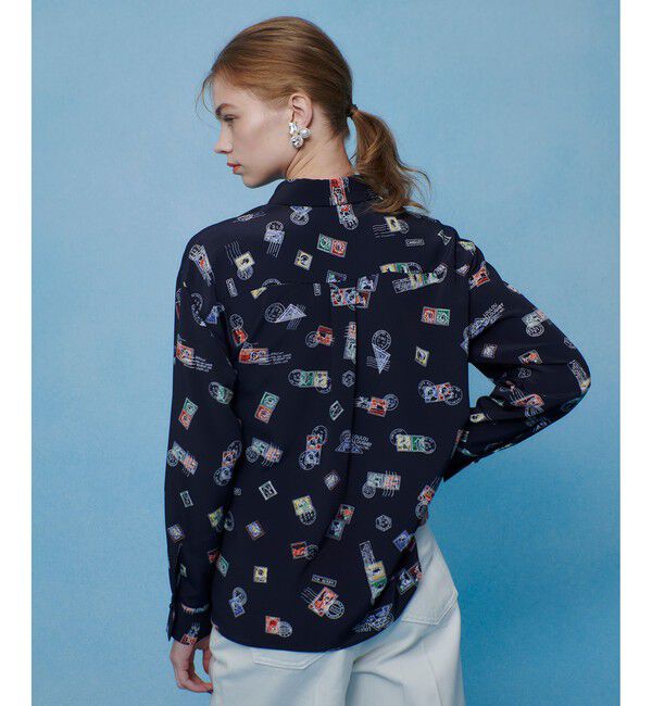 LOULOU WILLOUGHBY「【LOULOU WILLOUGHBY】レタープリントシャツブラウス」|シャツ・ブラウス|