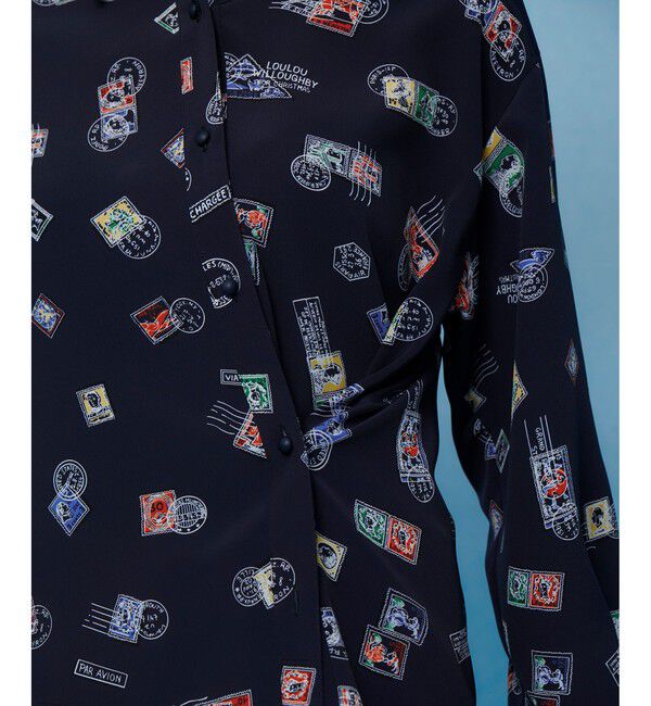 LOULOU WILLOUGHBY「【LOULOU WILLOUGHBY】レタープリントシャツブラウス」|シャツ・ブラウス|