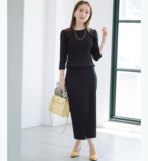 ur's「【星玲奈さんコラボアイテム】クルーネックパフスリーブニット」|ニット・セーター|