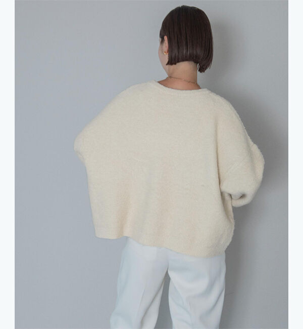 ur's「【星玲奈さんコラボアイテム】ウールブレンドクロップドクルーネックニット」|ニット・セーター|