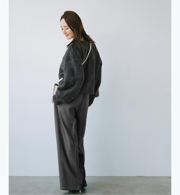 ur's「【星玲奈さんコラボアイテム】ウールブレンドクロップドクルーネックニット」|ニット・セーター|