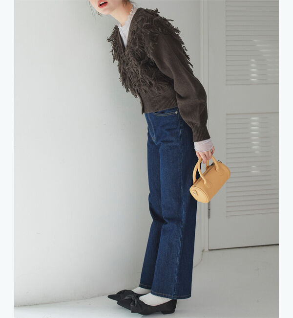 titivate「クロップドフリンジニットカーディガン」|ニット・セーター|