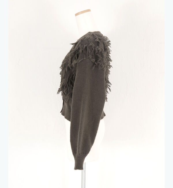 titivate「クロップドフリンジニットカーディガン」|ニット・セーター|