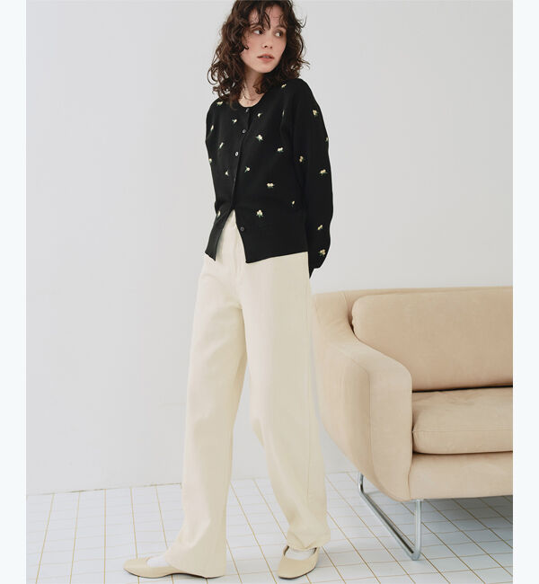 titivate「ドット/カラーストレートデニムパンツ」|デニム|