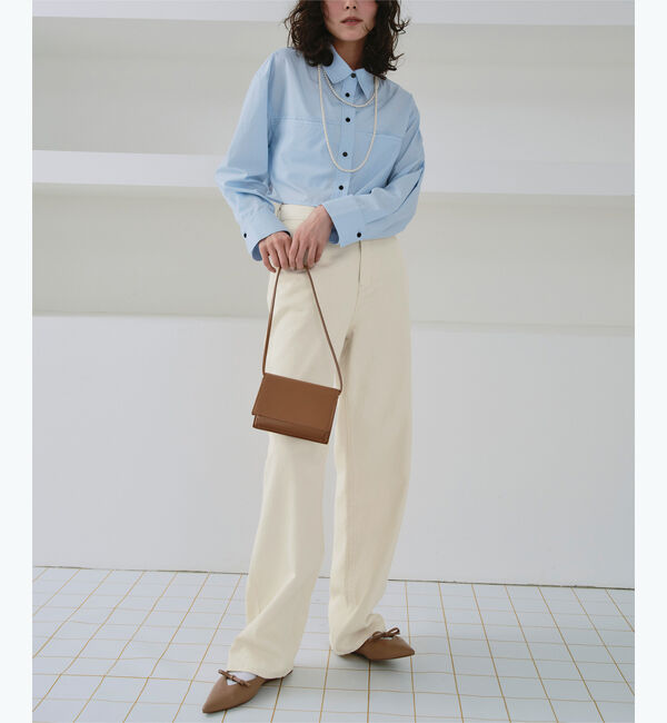 titivate「ドット/カラーストレートデニムパンツ」|デニム|