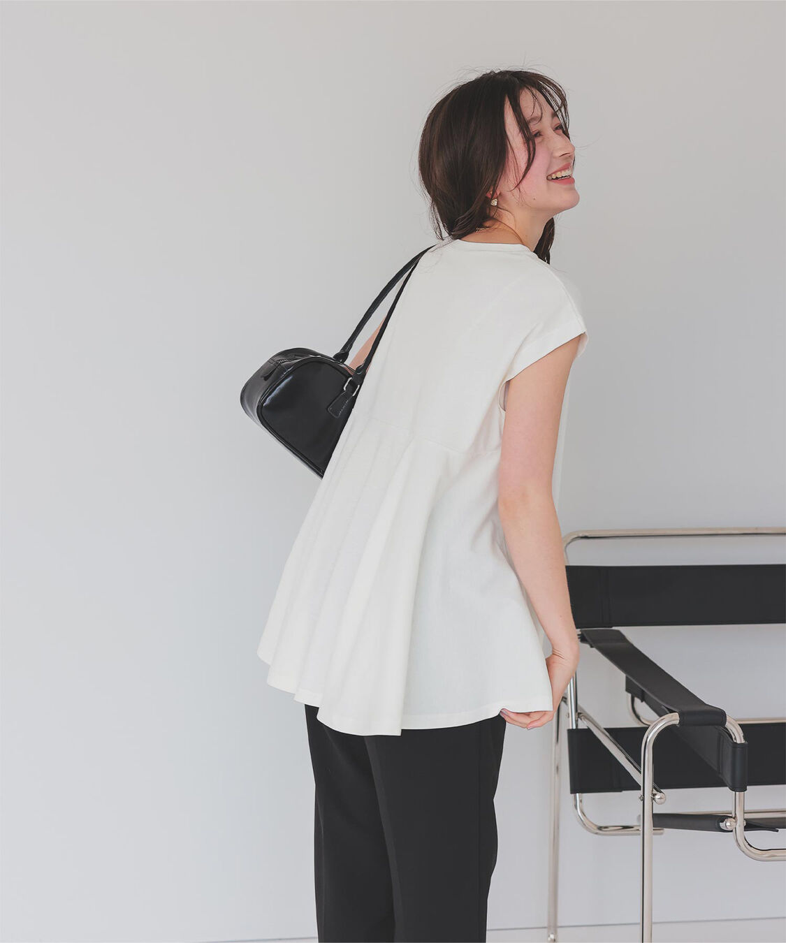 titivate「汗染み防止バックフレアTシャツ」|Tシャツ・カットソー|ホワイト