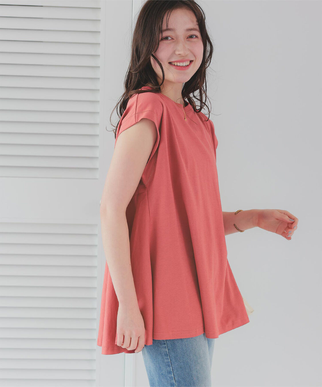 titivate「汗染み防止バックフレアTシャツ」|Tシャツ・カットソー|