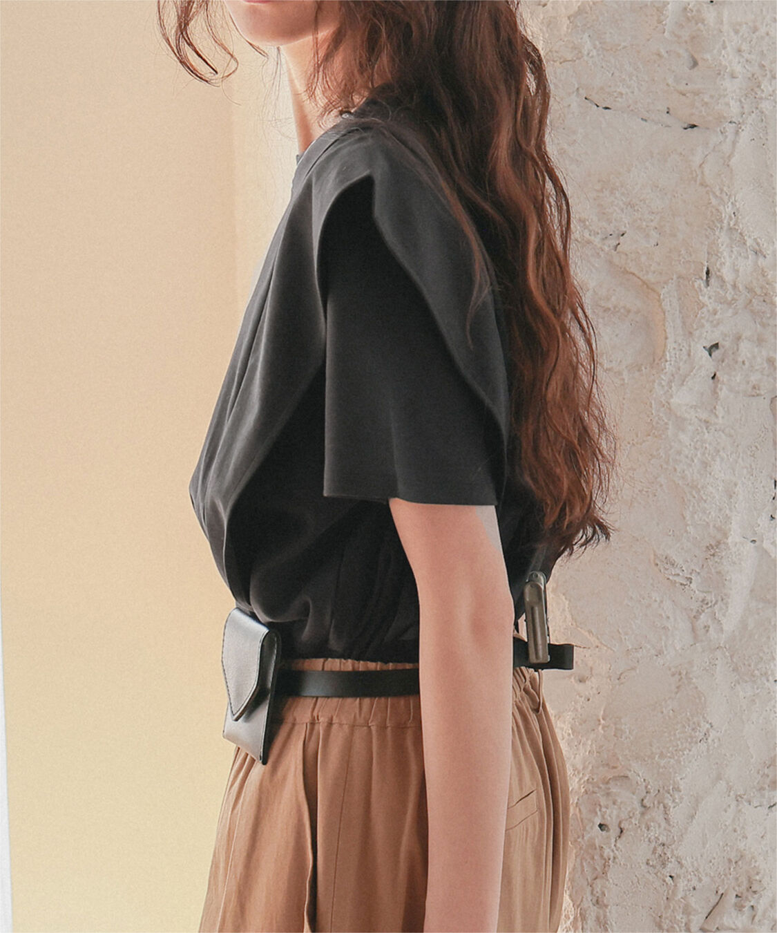 titivate「汗染み防止ラッフルスリーブTシャツ」|Tシャツ・カットソー|