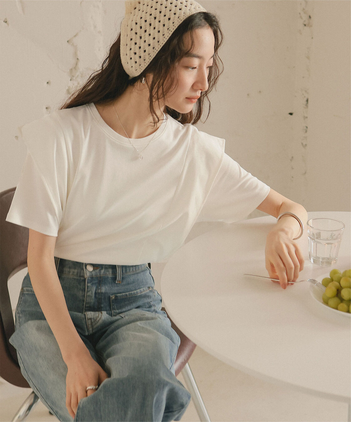 titivate「汗染み防止ラッフルスリーブTシャツ」|Tシャツ・カットソー|