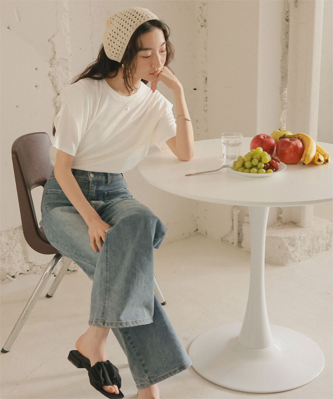 titivate「汗染み防止ラッフルスリーブTシャツ」|Tシャツ・カットソー|