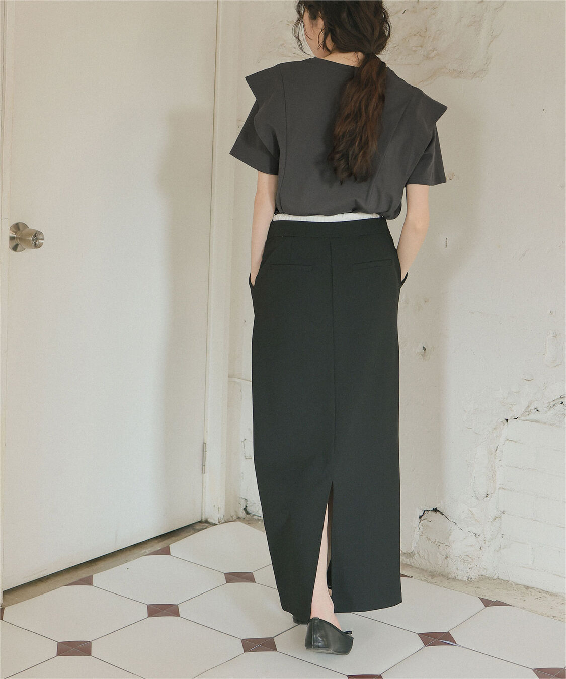 titivate「汗染み防止ラッフルスリーブTシャツ」|Tシャツ・カットソー|