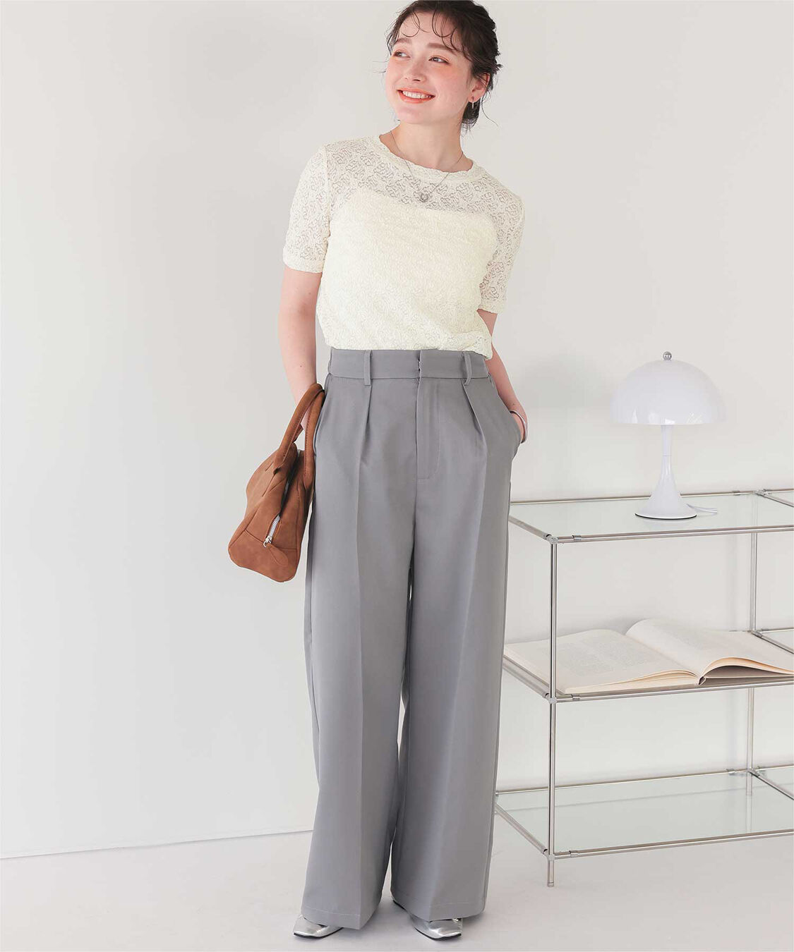 titivate「ハーフスリーブレーストップス」|Tシャツ・カットソー|