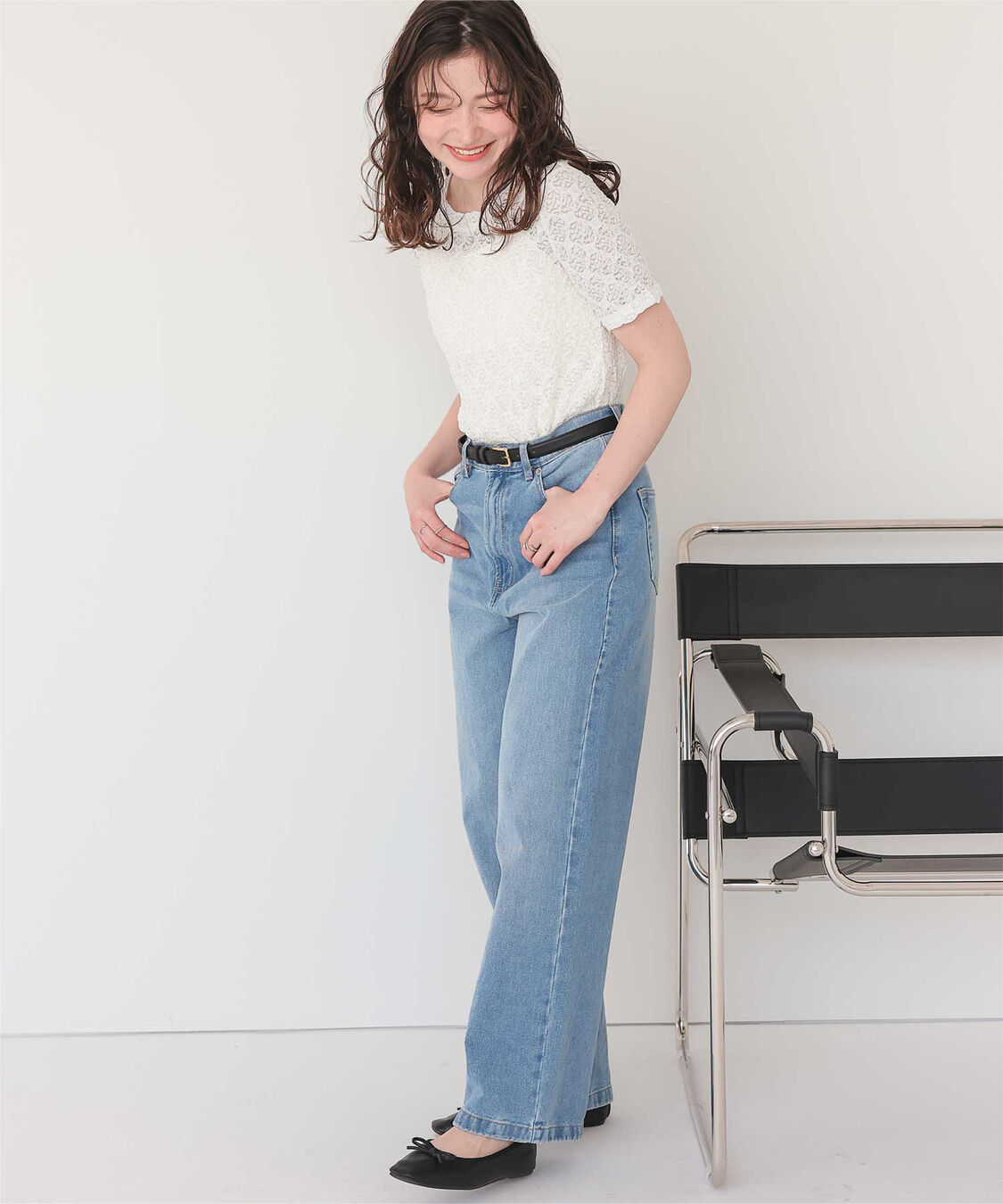 titivate「ハーフスリーブレーストップス」|Tシャツ・カットソー|