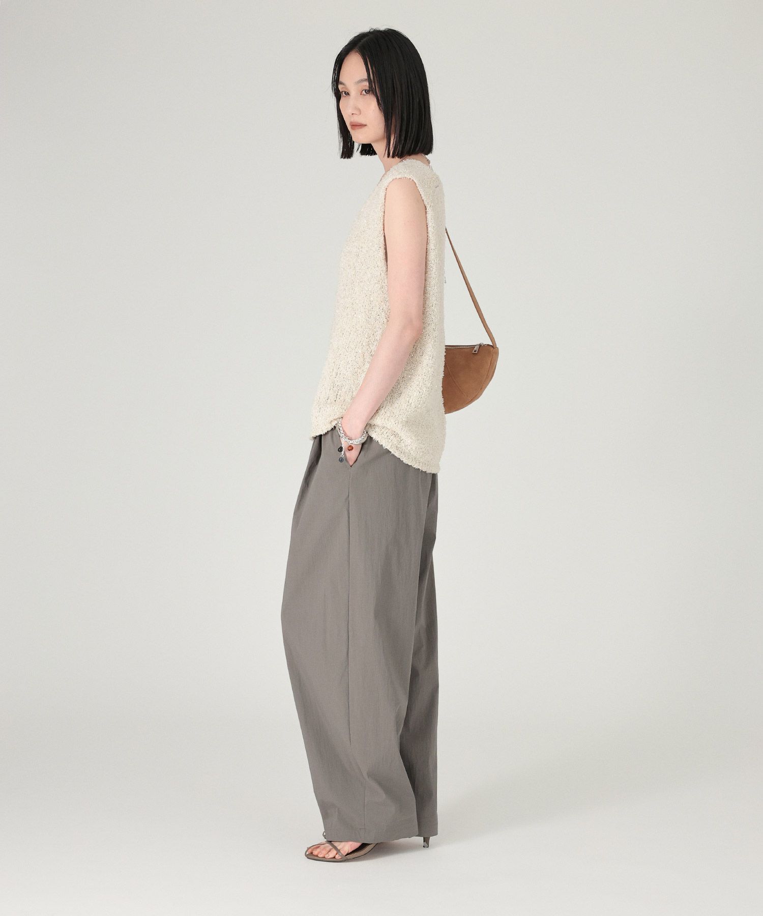 BABYLONE「ツイードノースリニットベスト」|ニット・セーター|