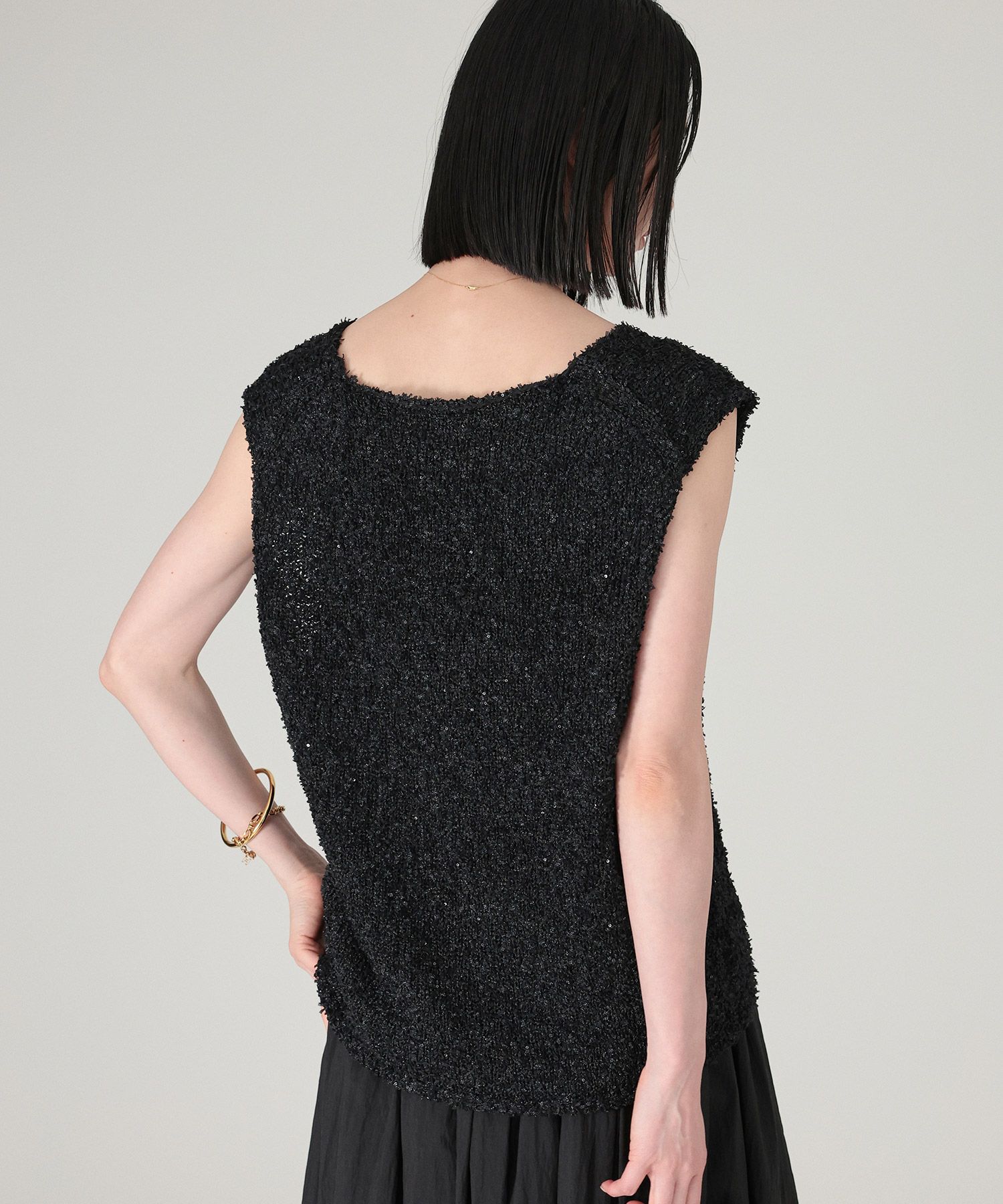 BABYLONE「ツイードノースリニットベスト」|ニット・セーター|