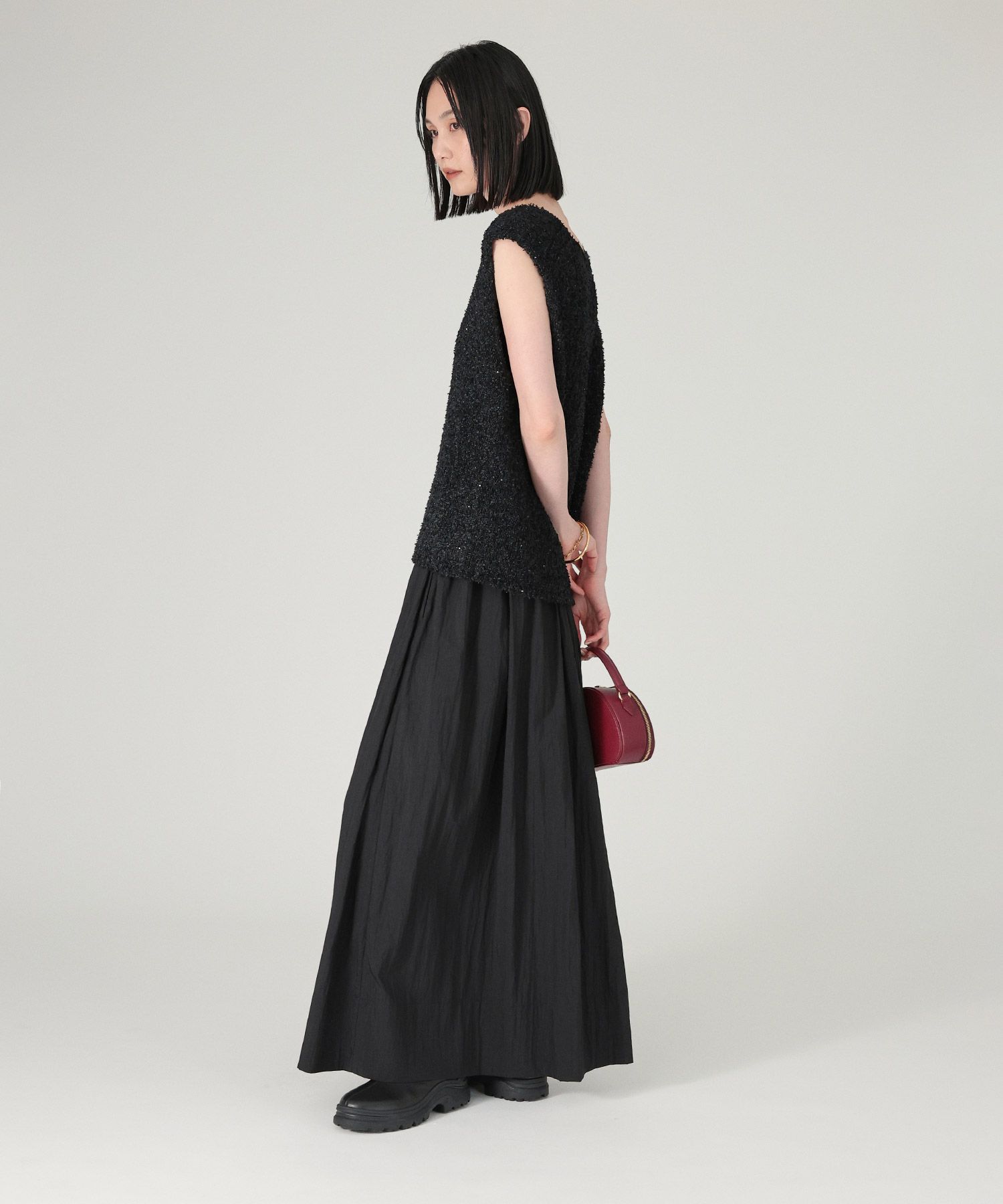 BABYLONE「ツイードノースリニットベスト」|ニット・セーター|