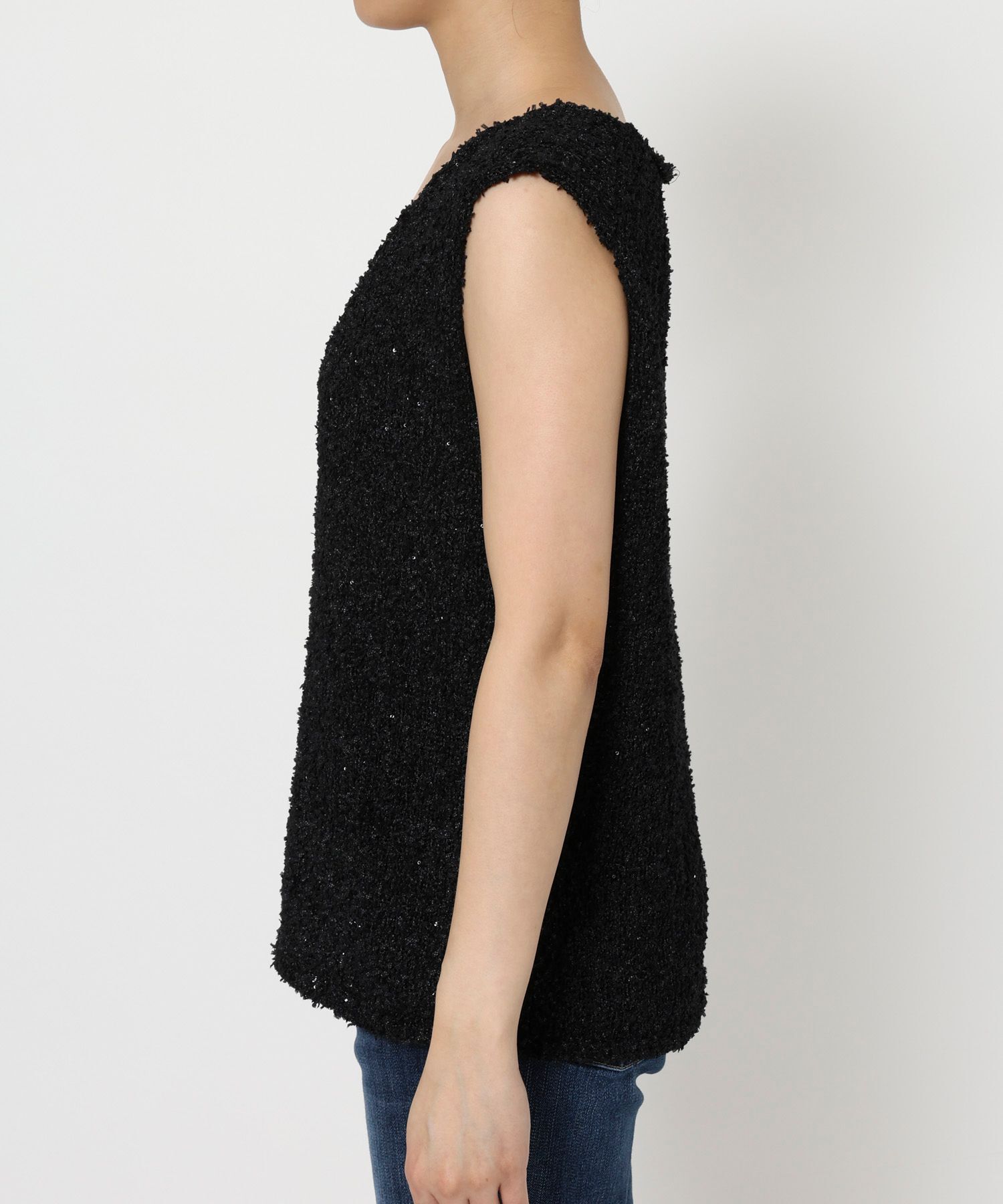 BABYLONE「ツイードノースリニットベスト」|ニット・セーター|