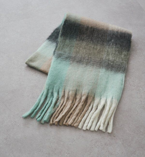  「起毛フェイクウールチェックマフラー」|ストール|