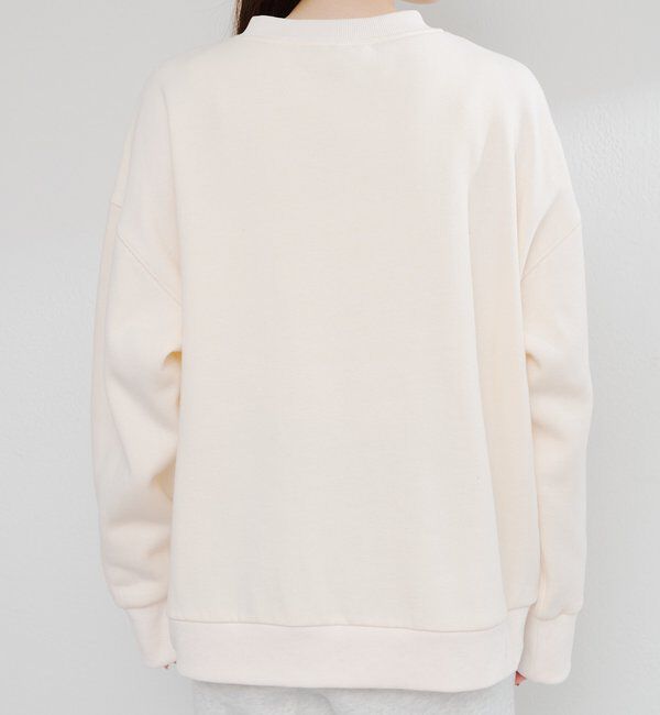  「フロッキープリントハーフジップ裏起毛スウェット」|プルオーバー|