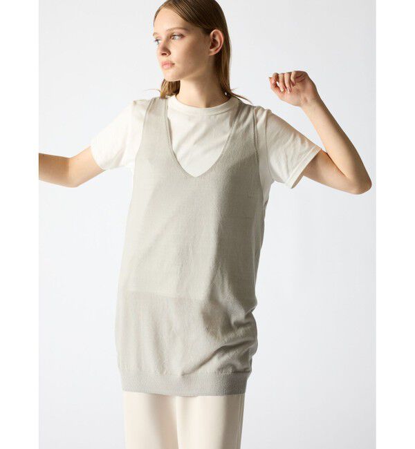 mizuiro ind「mizuiro ind ハイゲージラウンドネックベスト」|ベスト・ジレ|